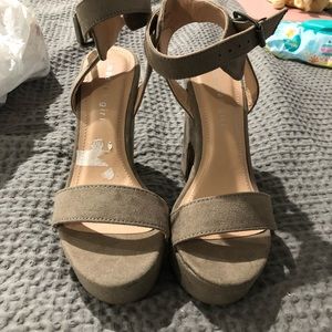 Madden Girl Tan Chunky Heels